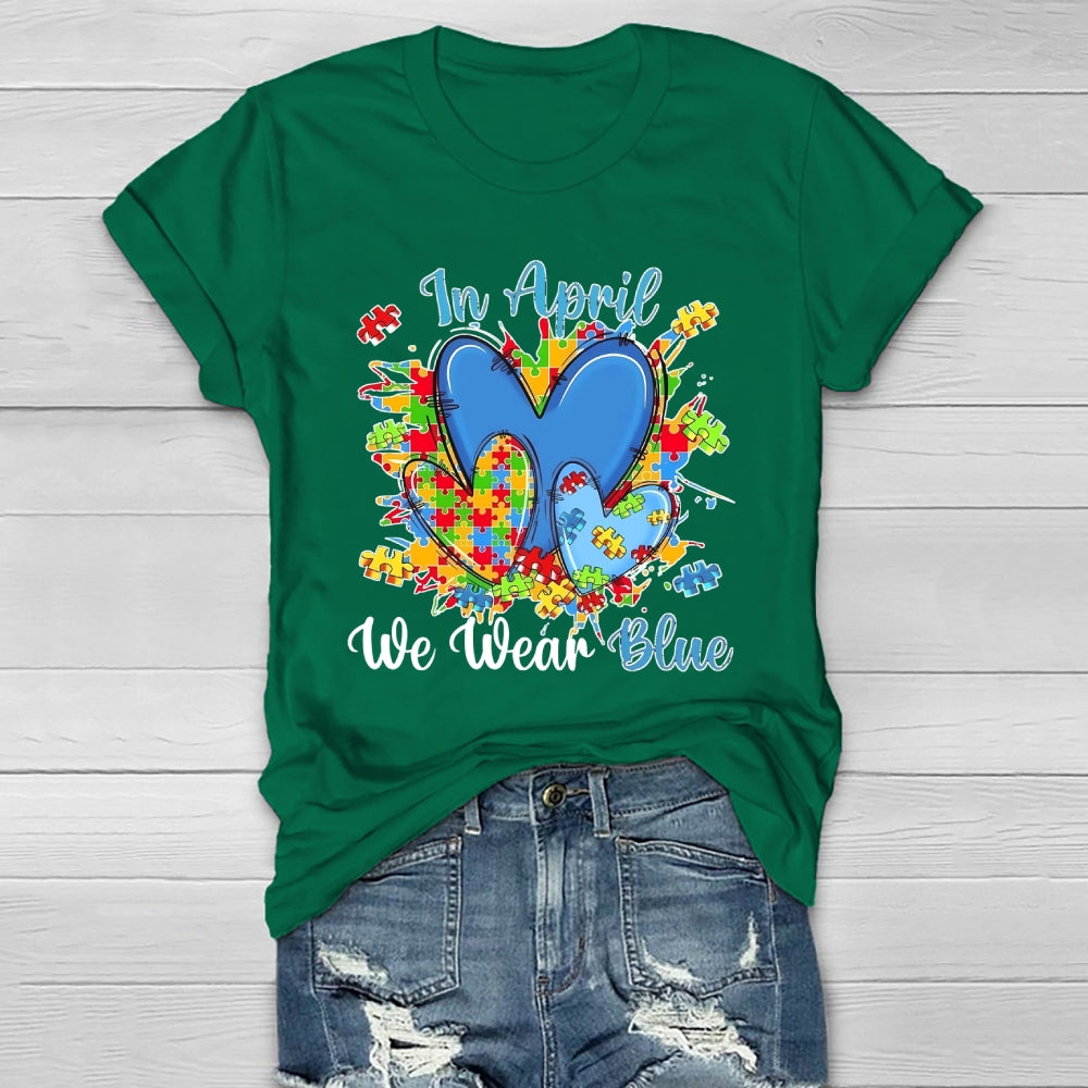 In April We Wear Blue Autism Awareness Healthwear T-shirt