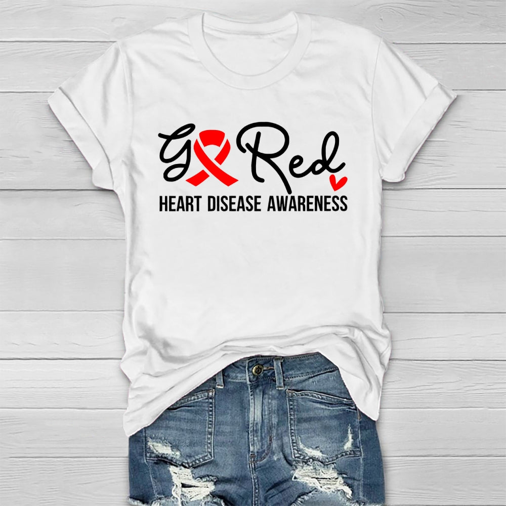 Heart Disease Awareness Go Red Healthwear T-shirt
