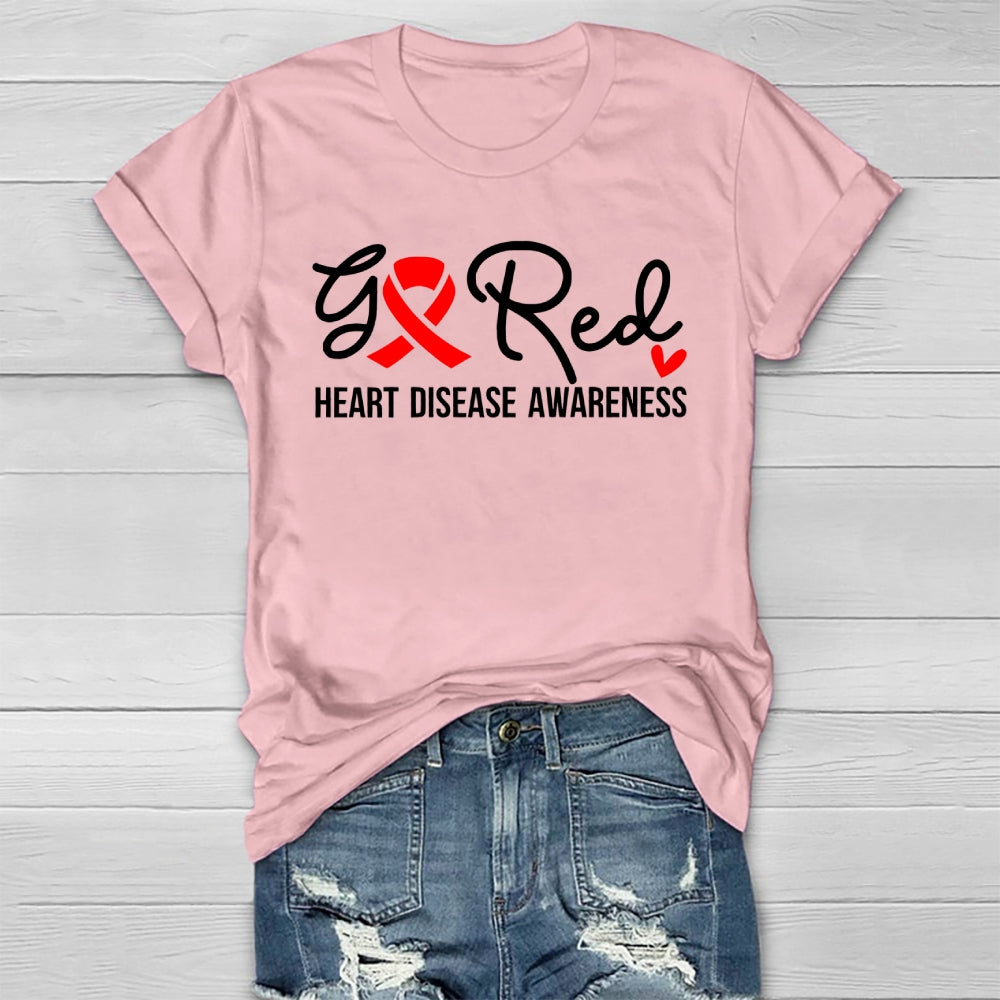 Heart Disease Awareness Go Red Healthwear T-shirt