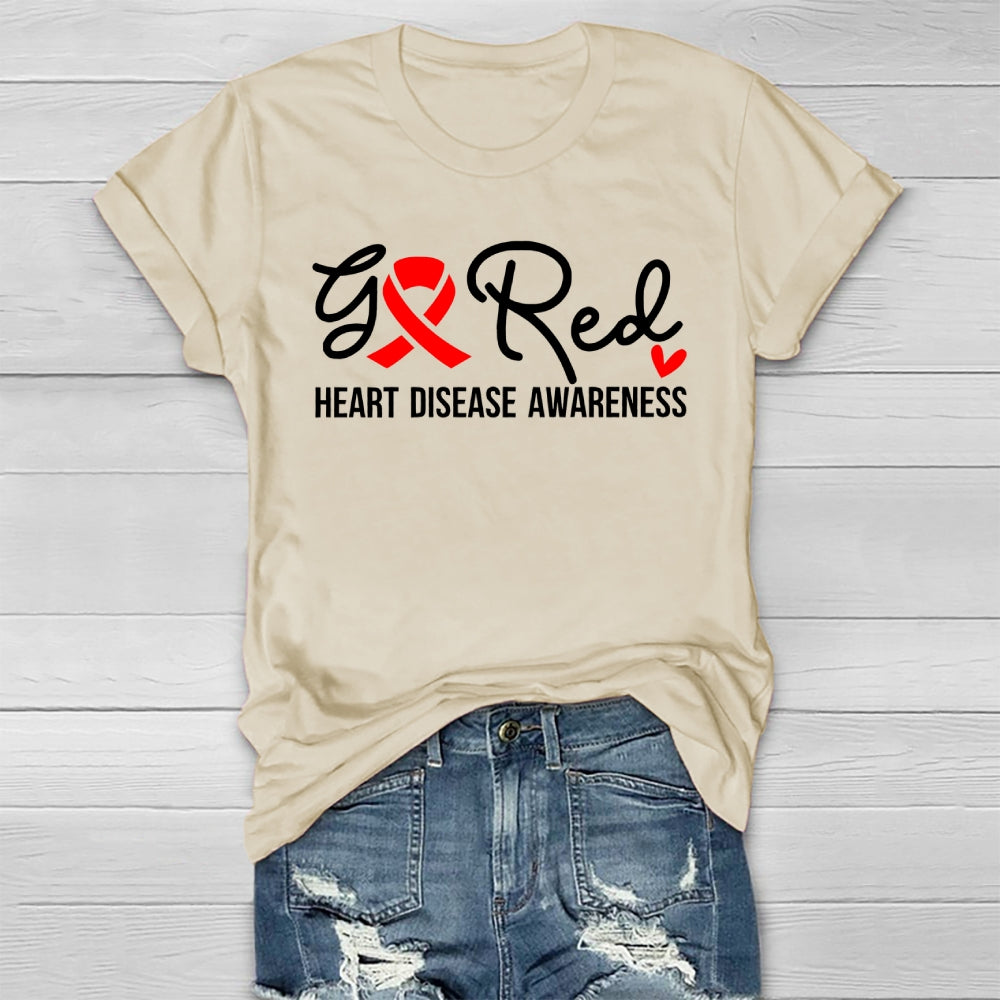 Heart Disease Awareness Go Red Healthwear T-shirt