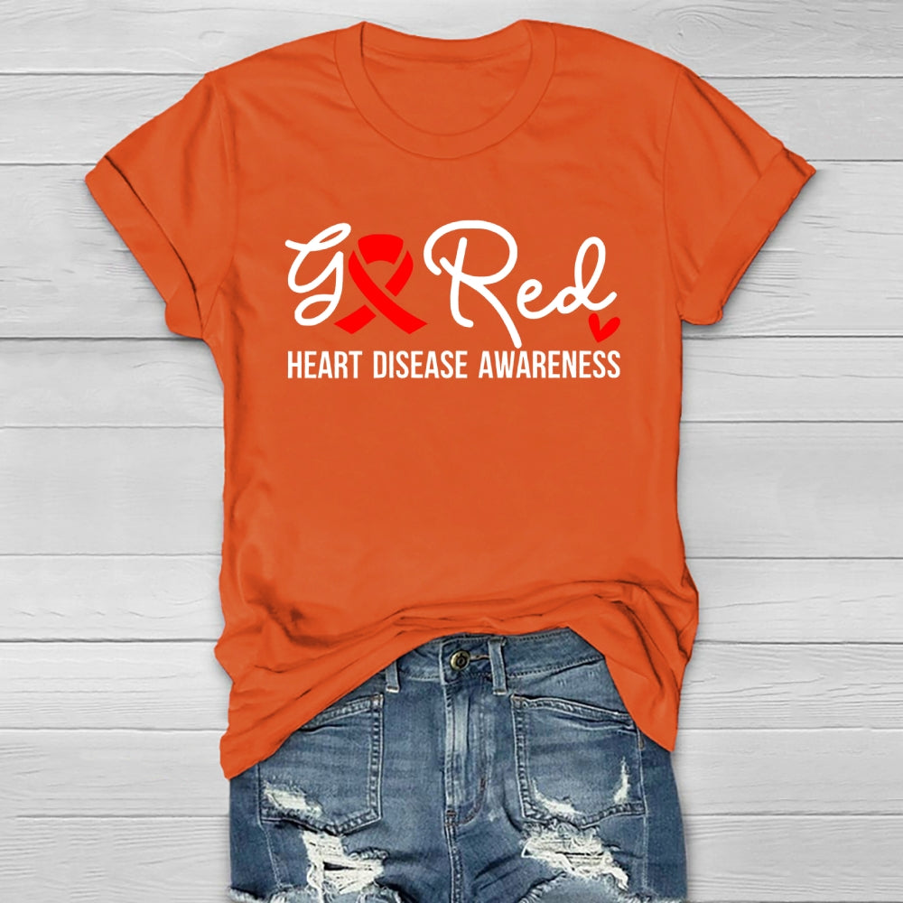 Heart Disease Awareness Go Red Healthwear T-shirt