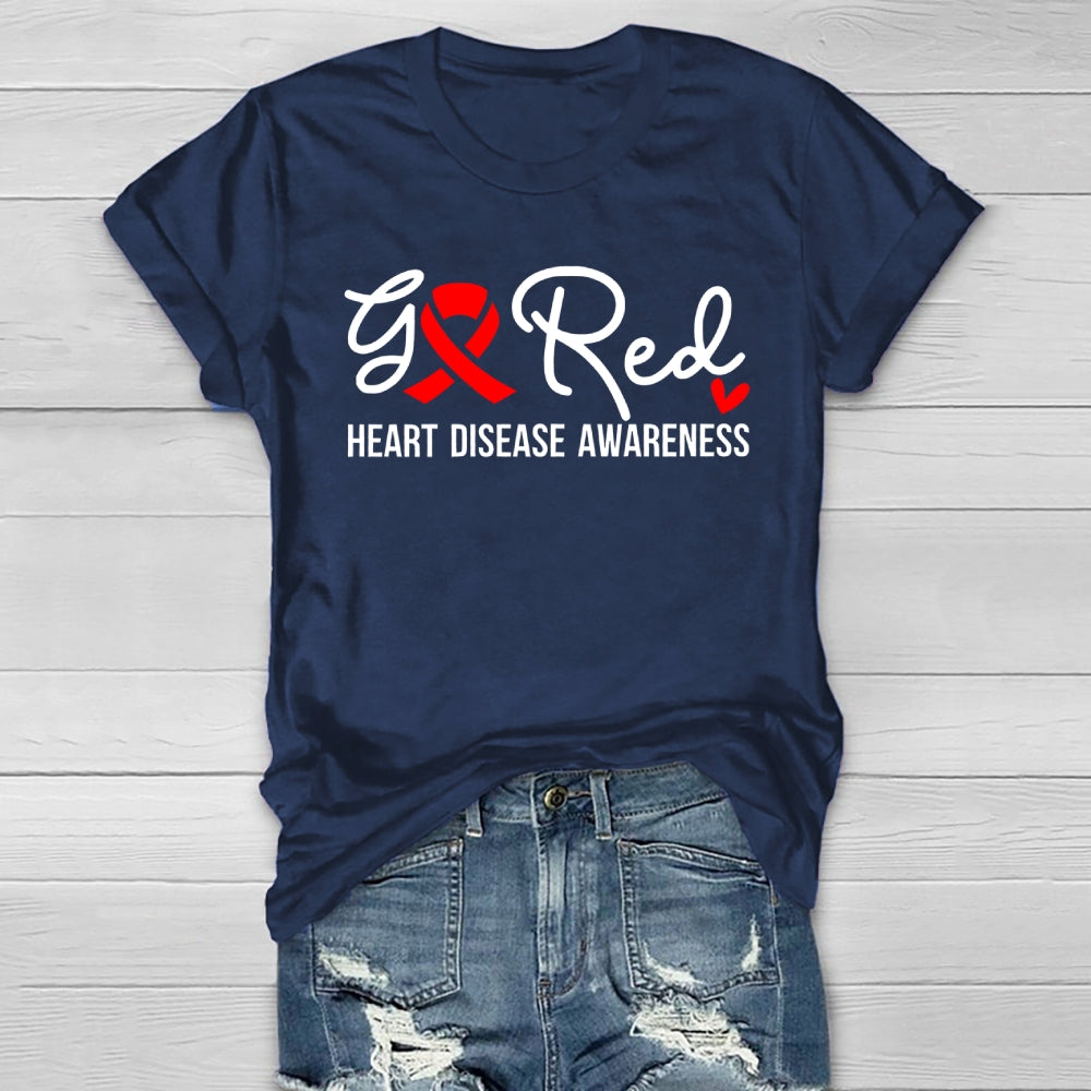 Heart Disease Awareness Go Red Healthwear T-shirt