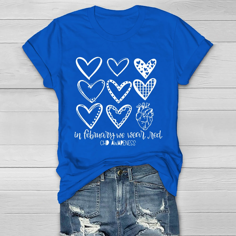 In February We Wear Red CHD Awareness Healthwear T-shirt