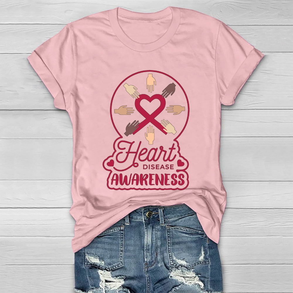 Heart Disease Awareness Palm Healthwear T-shirt