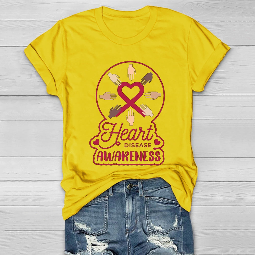 Heart Disease Awareness Palm Healthwear T-shirt