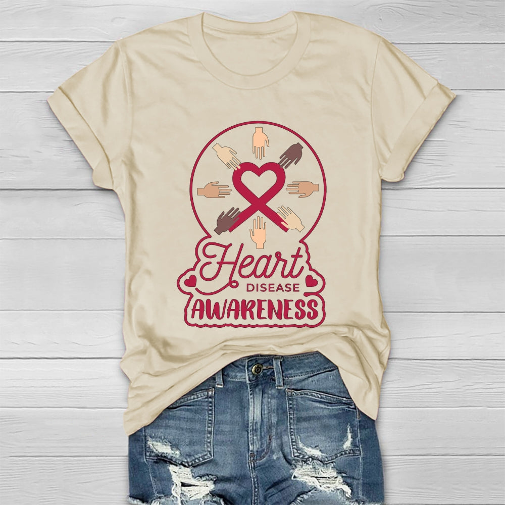 Heart Disease Awareness Palm Healthwear T-shirt