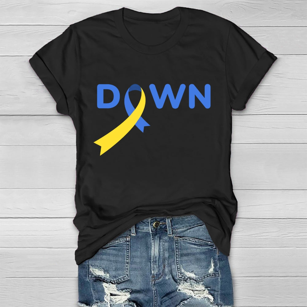 Down Blue Yellow Ribbon Healthwear T-shirt