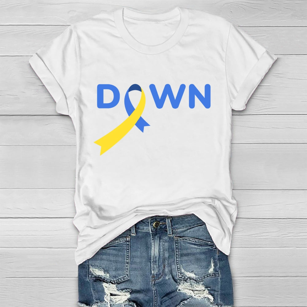 Down Blue Yellow Ribbon Healthwear T-shirt