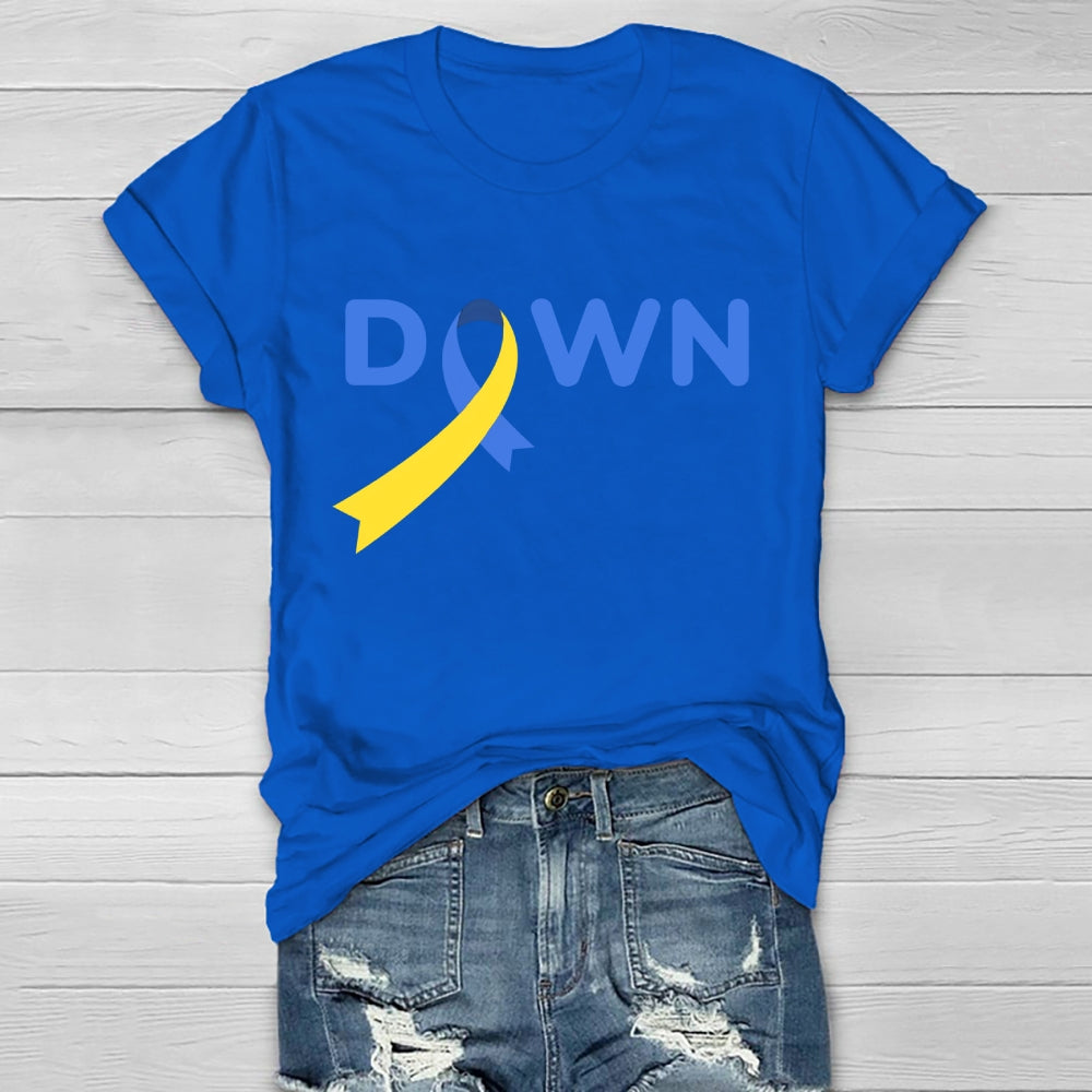 Down Blue Yellow Ribbon Healthwear T-shirt