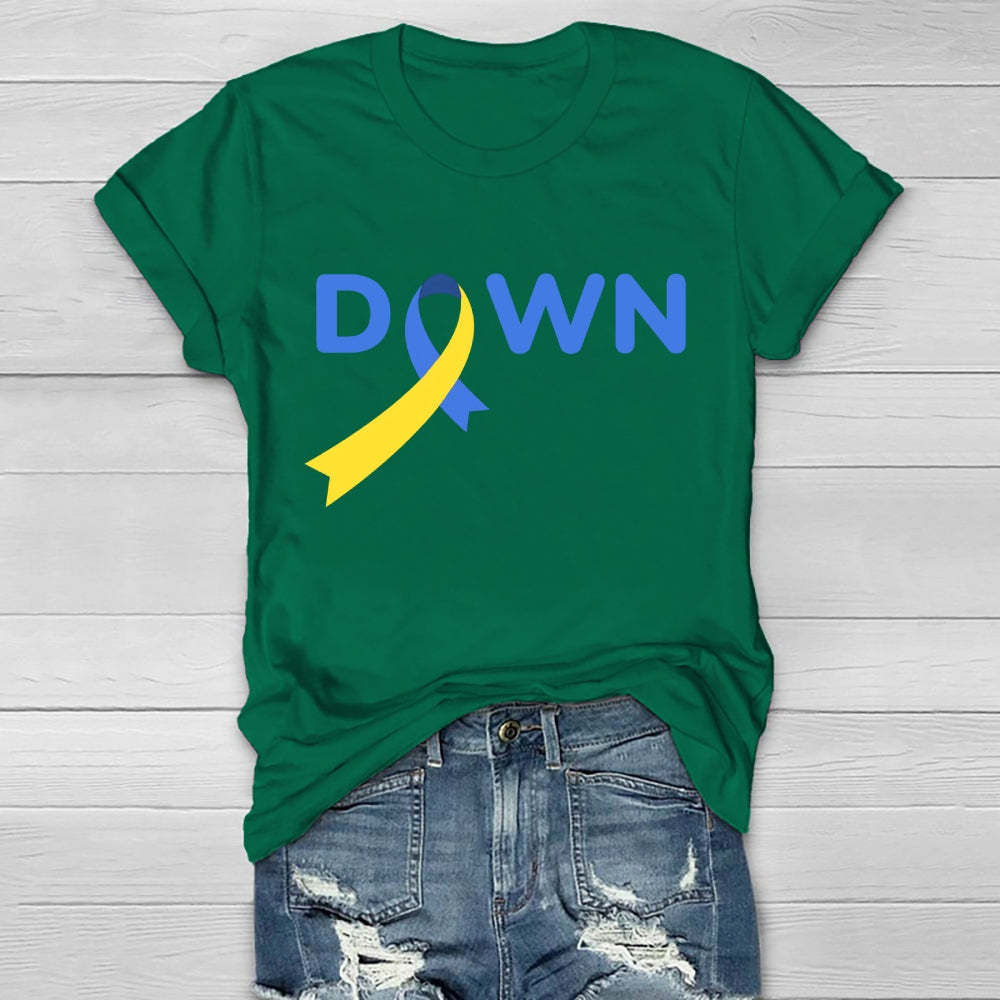 Down Blue Yellow Ribbon Healthwear T-shirt