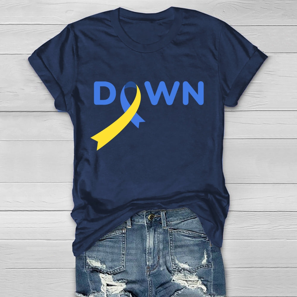 Down Blue Yellow Ribbon Healthwear T-shirt