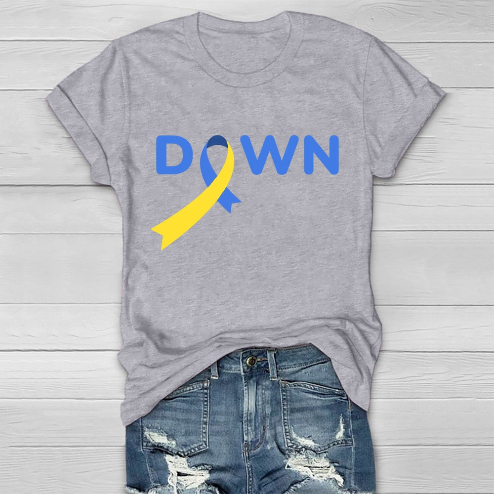 Down Blue Yellow Ribbon Healthwear T-shirt