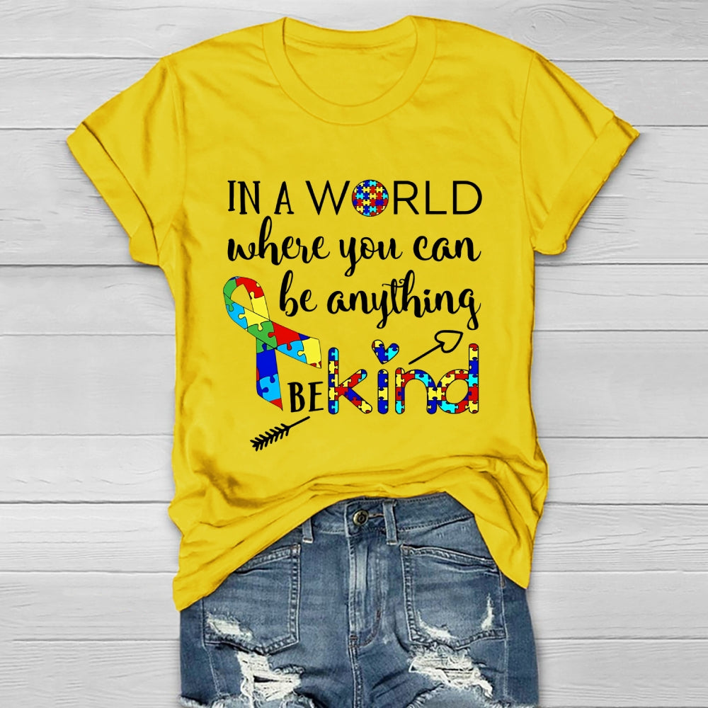 In A World Where You Can Be Anything Be Kind Puzzle Healthwear T-shirt