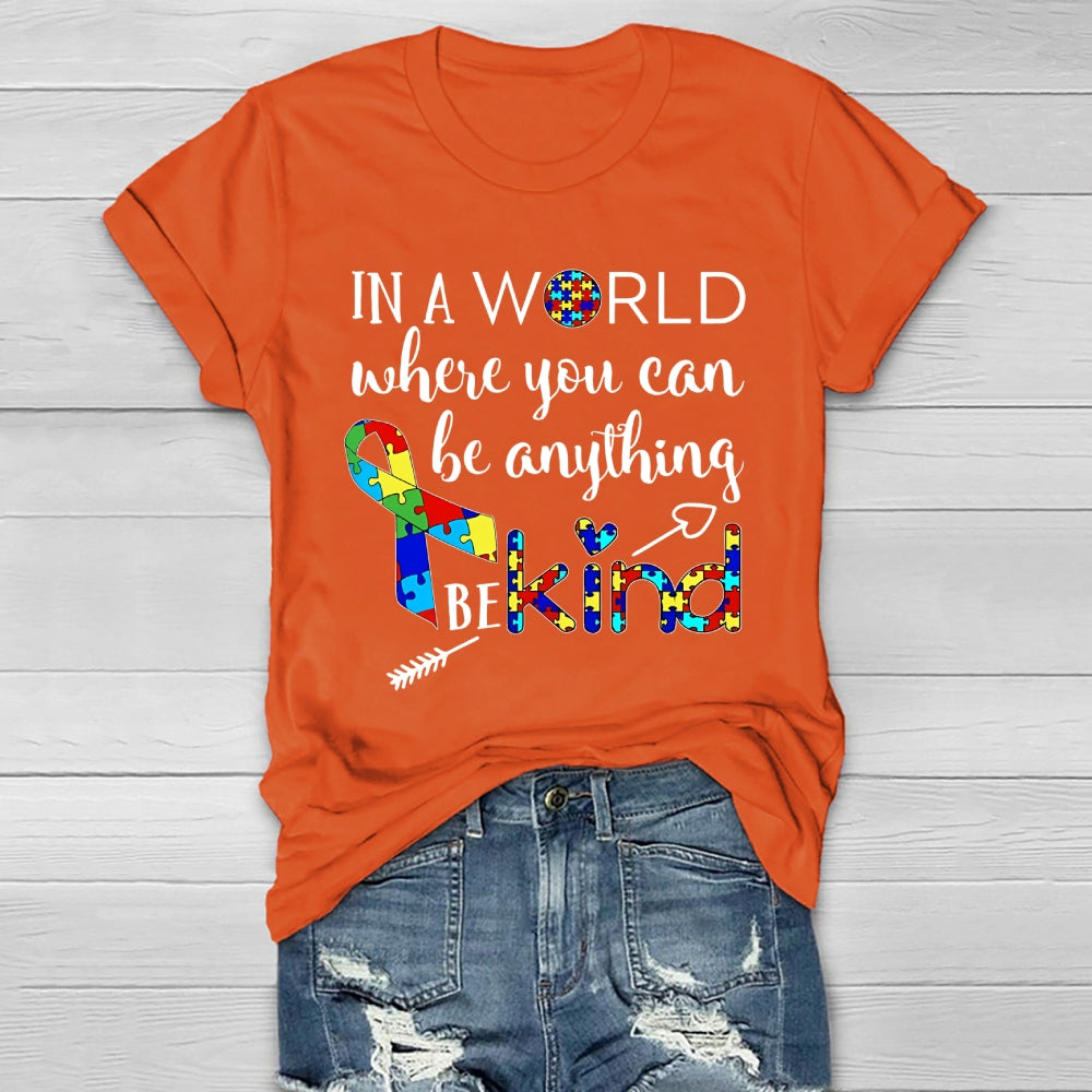 In A World Where You Can Be Anything Be Kind Puzzle Healthwear T-shirt