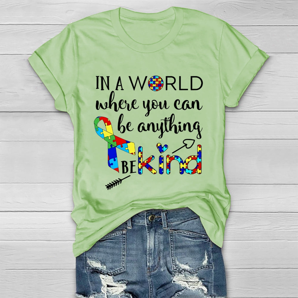 In A World Where You Can Be Anything Be Kind Puzzle Healthwear T-shirt