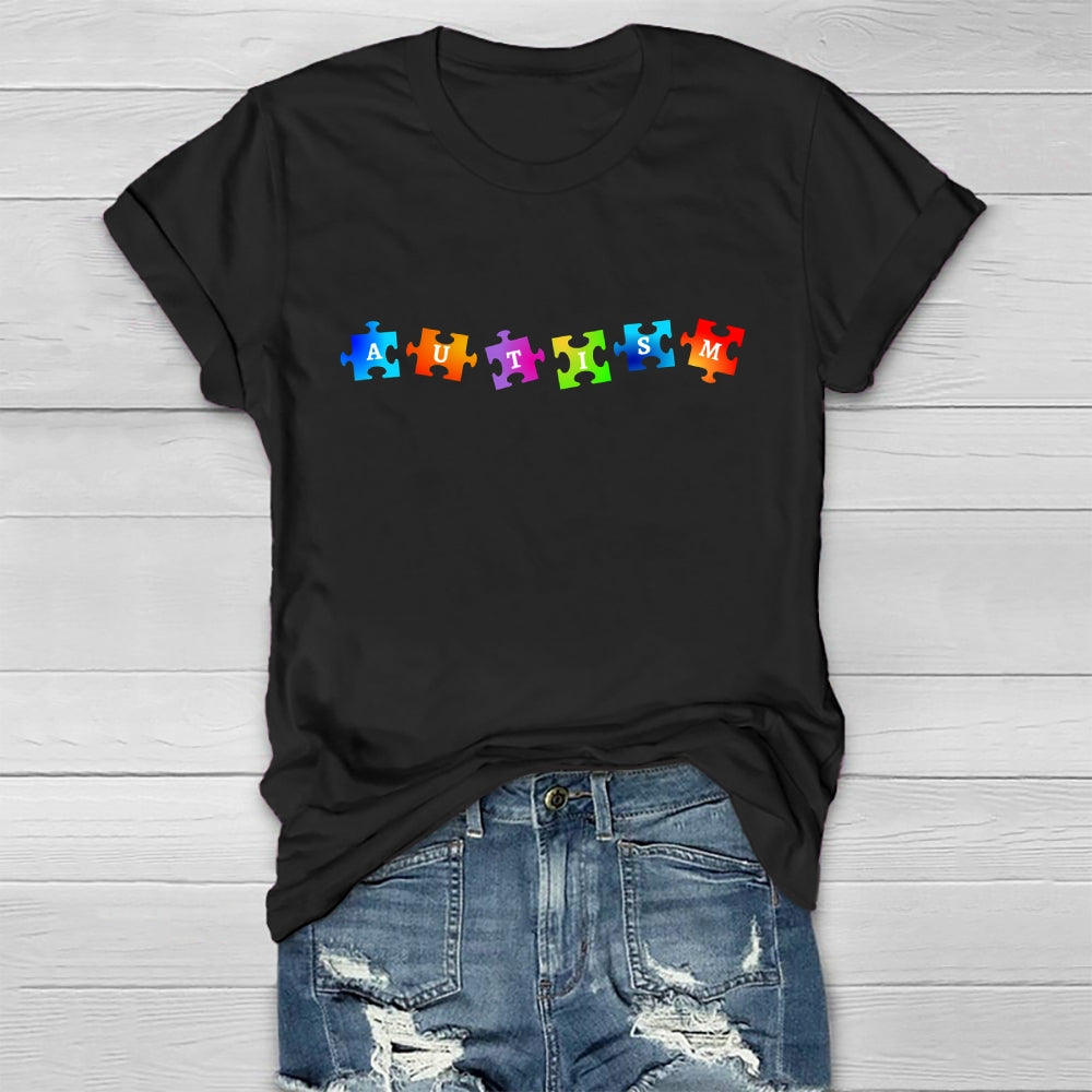 Autism Colorful Puzzle Healthwear T-shirt