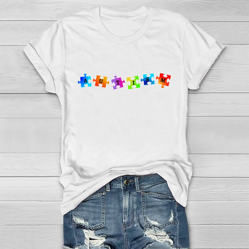 Autism Colorful Puzzle Healthwear T-shirt
