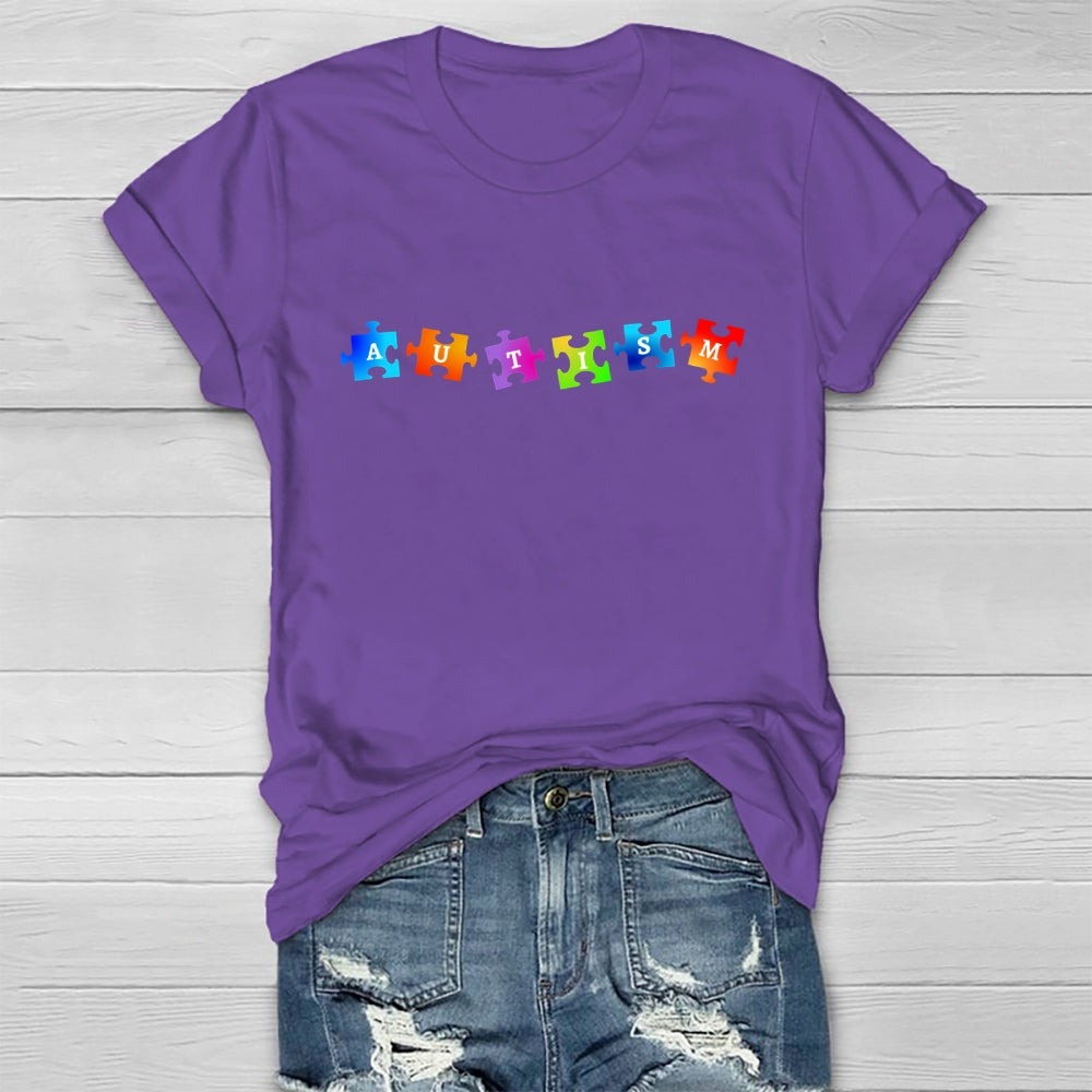 Autism Colorful Puzzle Healthwear T-shirt