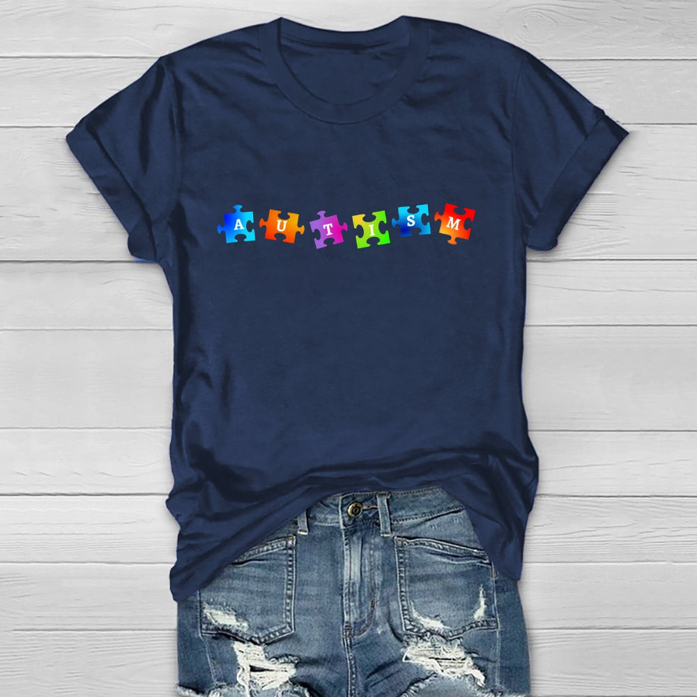 Autism Colorful Puzzle Healthwear T-shirt