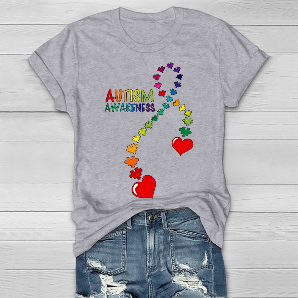 Autism Awareness Puzzle Heart Healthwear T-shirt