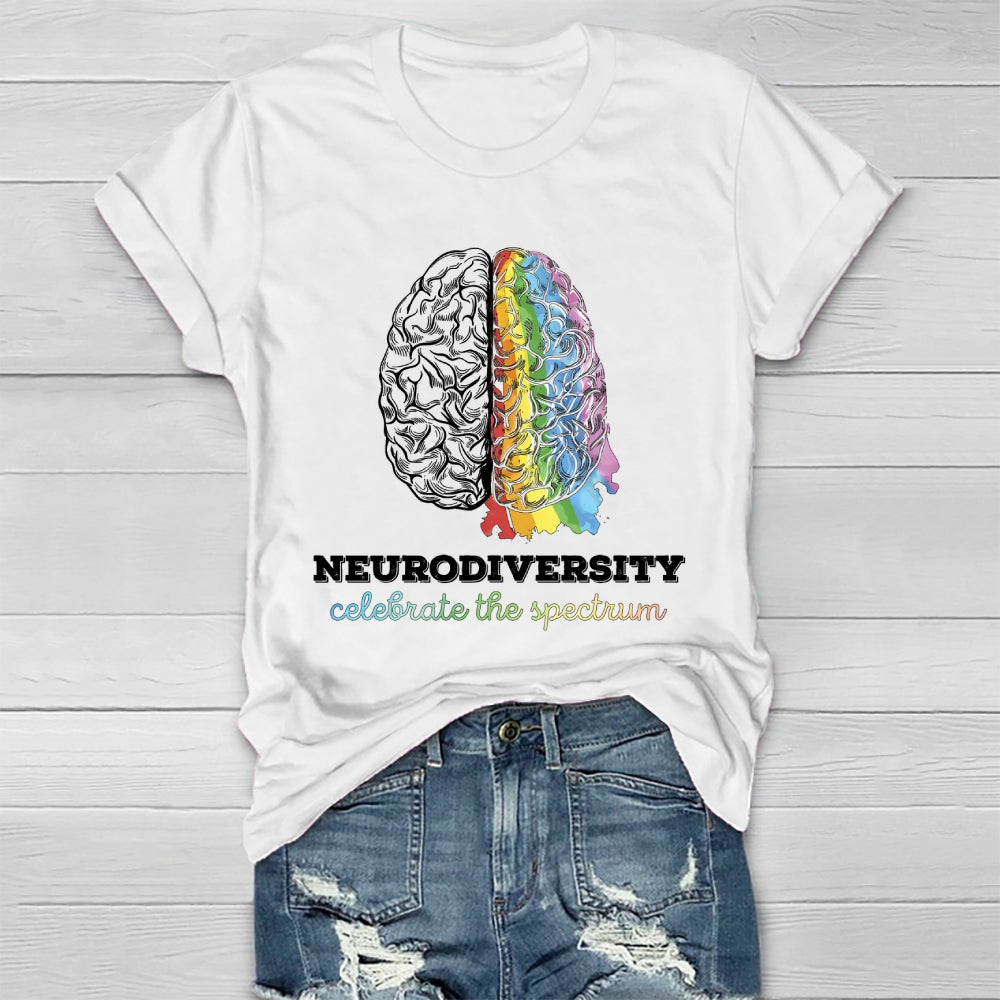 Neurodiversity Celebrate The Spectrum Brain Healthwear T-shirt