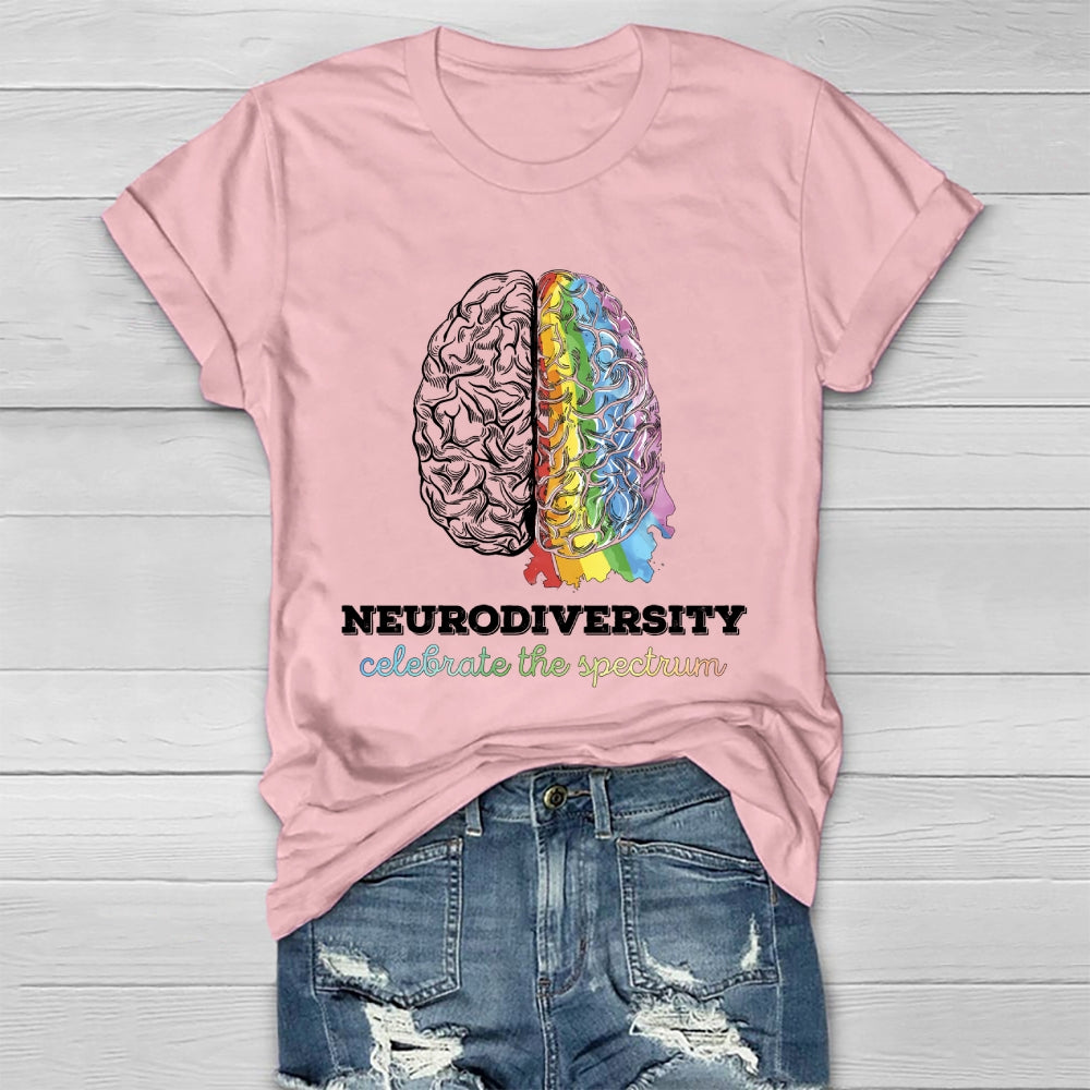 Neurodiversity Celebrate The Spectrum Brain Healthwear T-shirt