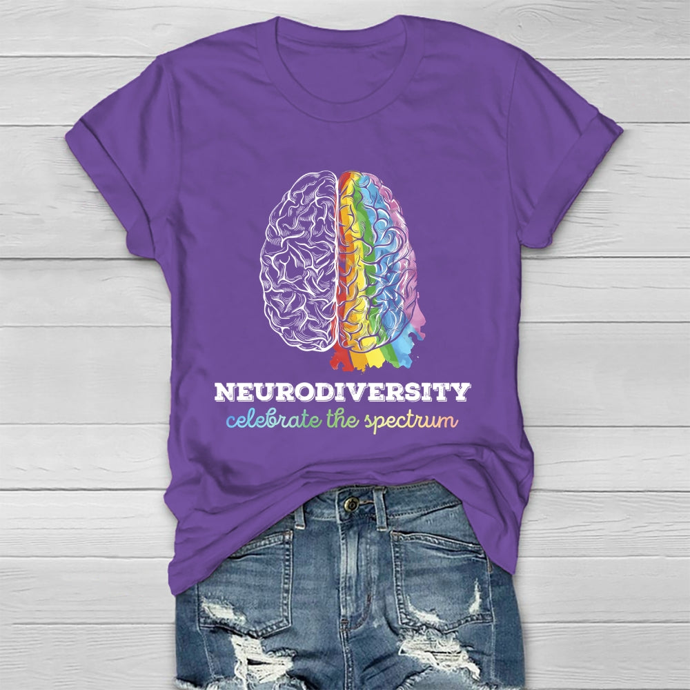 Neurodiversity Celebrate The Spectrum Brain Healthwear T-shirt