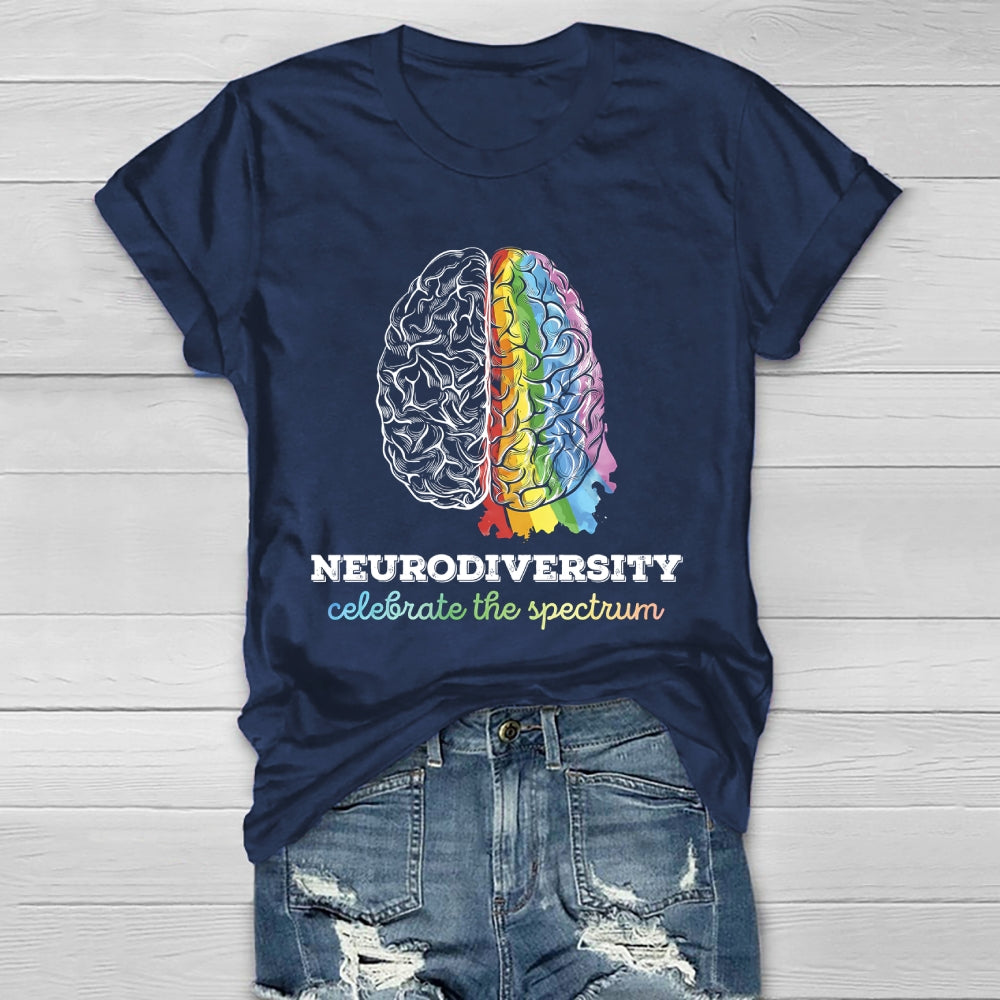 Neurodiversity Celebrate The Spectrum Brain Healthwear T-shirt