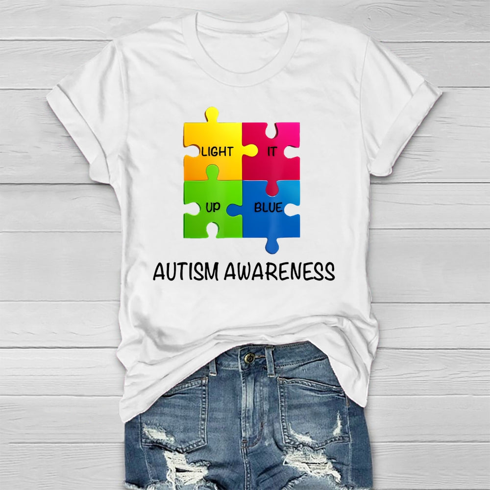 Light It Up Blue Autism Awareness Healthwear T-shirt