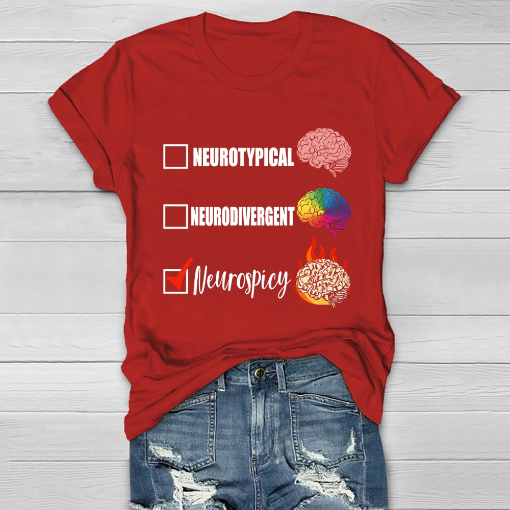 Neurotypical Neurodivergent Neurospicy Healthwear T-shirt