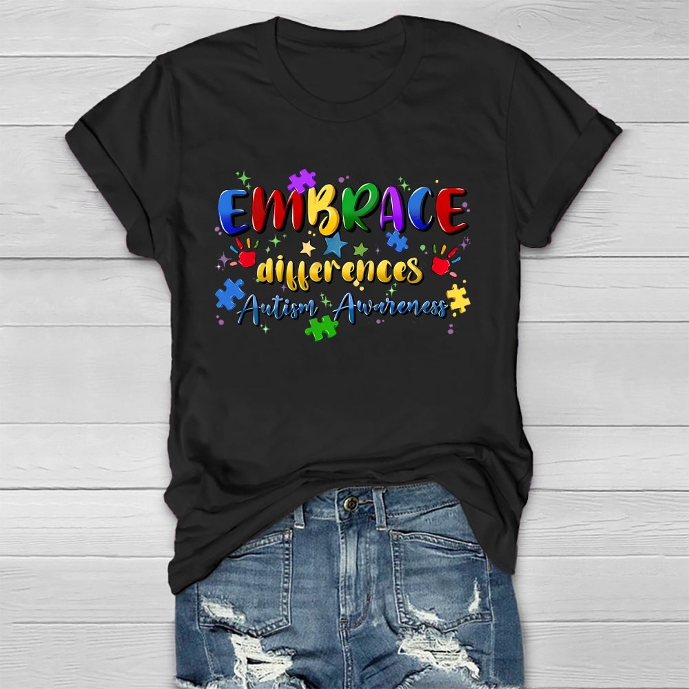 Embrace Differences Autism Awareness Healthwear T-shirt