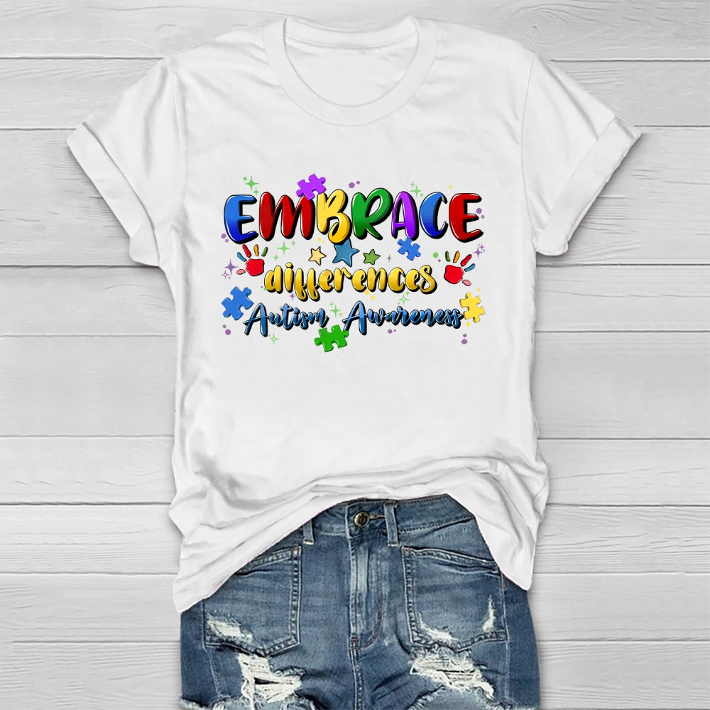 Embrace Differences Autism Awareness Healthwear T-shirt