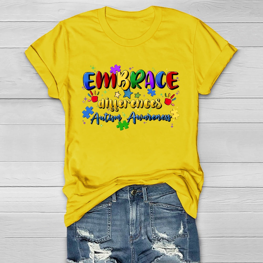 Embrace Differences Autism Awareness Healthwear T-shirt
