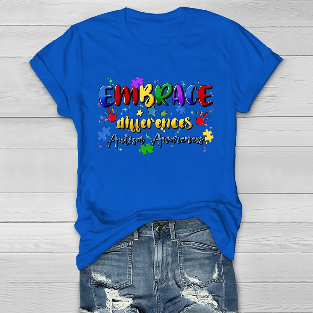 Embrace Differences Autism Awareness Healthwear T-shirt
