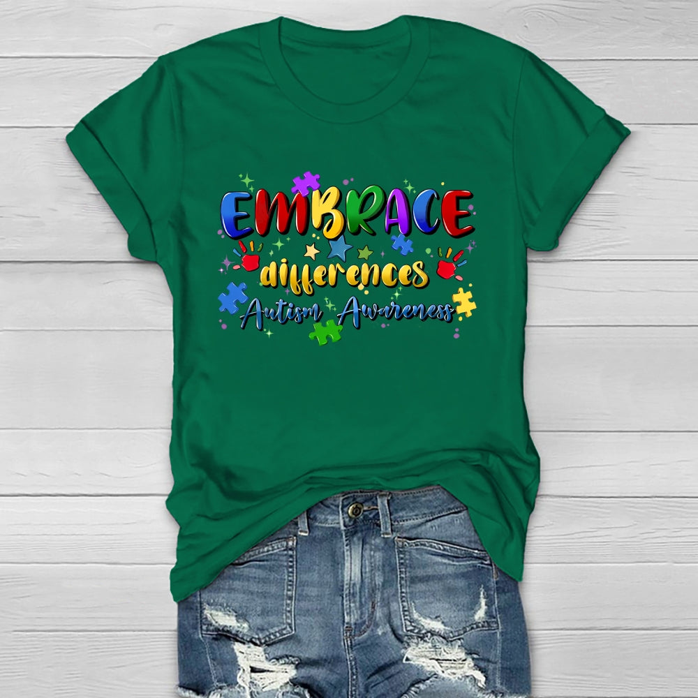 Embrace Differences Autism Awareness Healthwear T-shirt