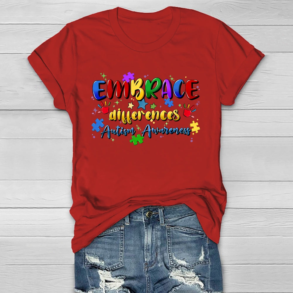 Embrace Differences Autism Awareness Healthwear T-shirt