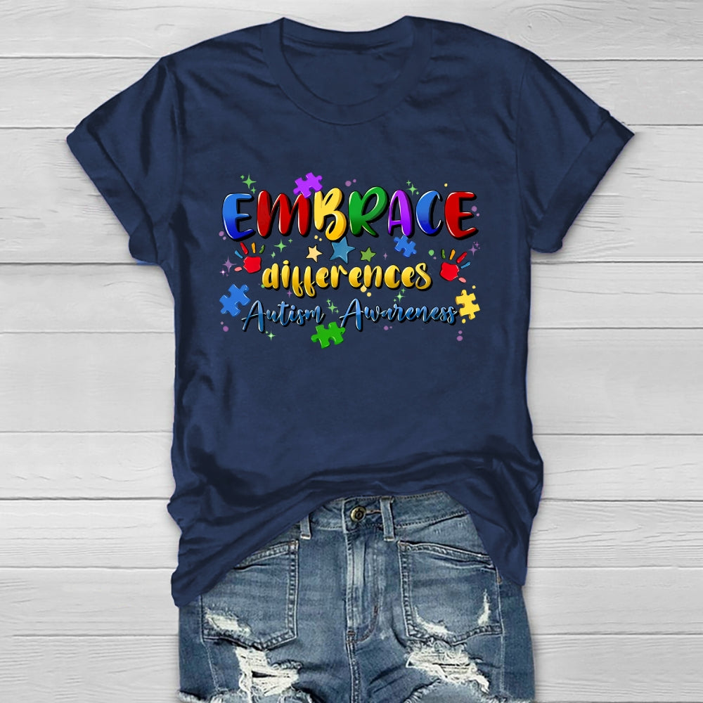 Embrace Differences Autism Awareness Healthwear T-shirt