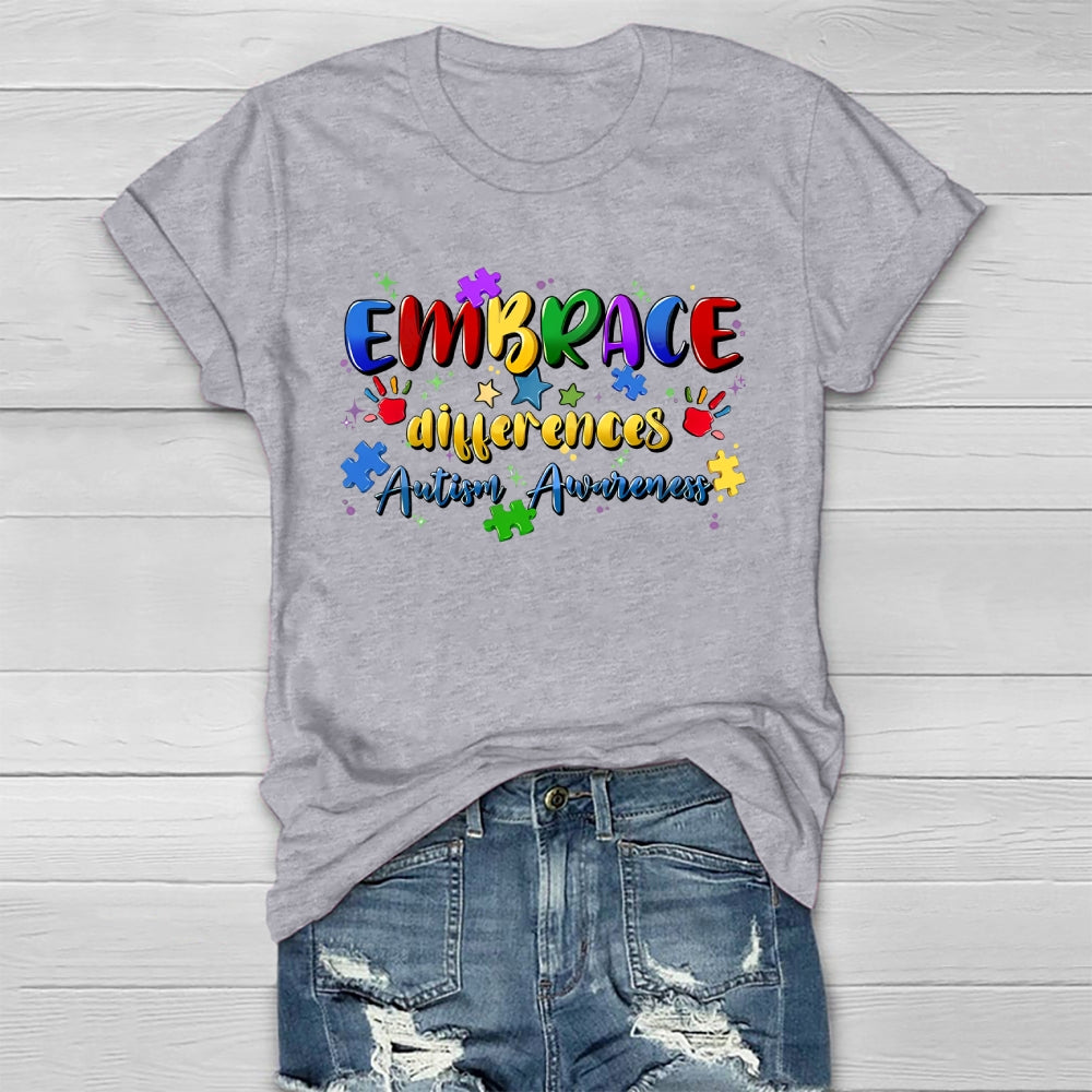 Embrace Differences Autism Awareness Healthwear T-shirt