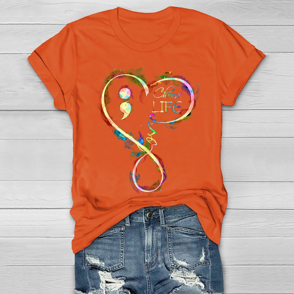 Choose Life Colorful Letters Healthwear T-shirt