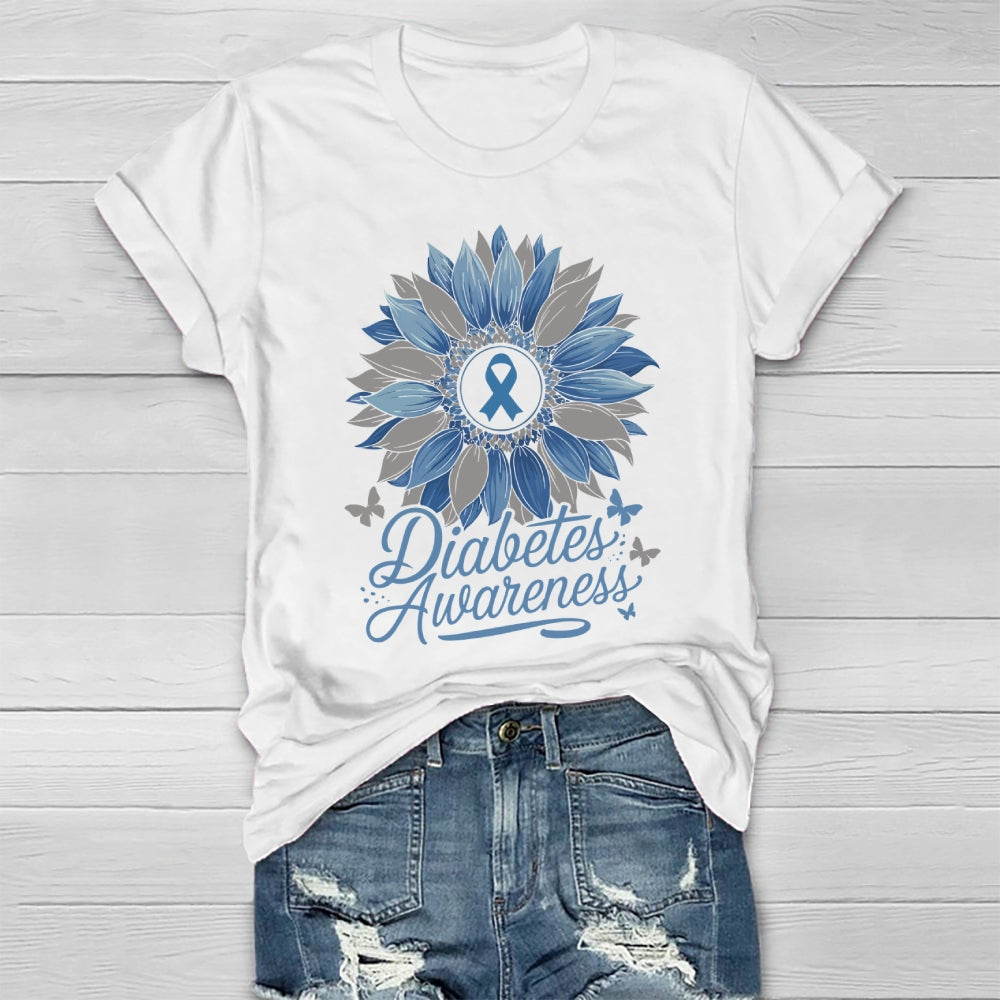Diabetes Awareness Sunflower Healthwear T-shirt