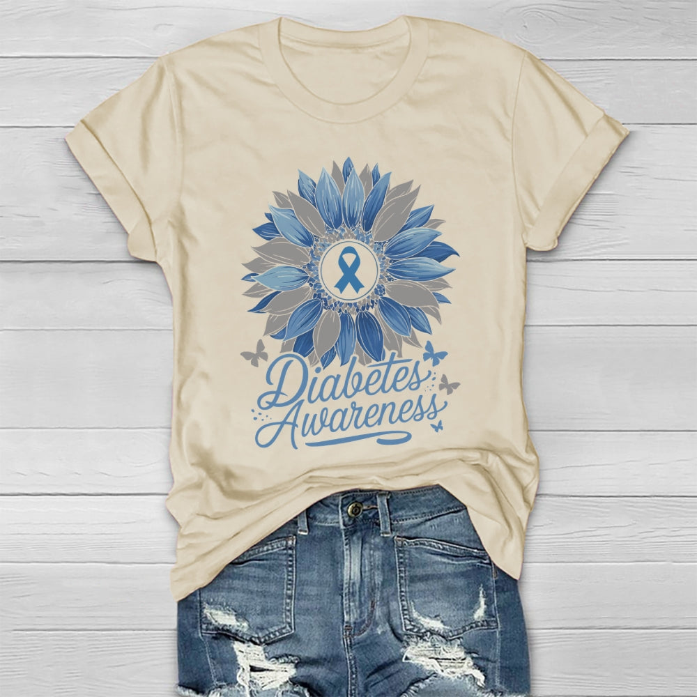 Diabetes Awareness Sunflower Healthwear T-shirt
