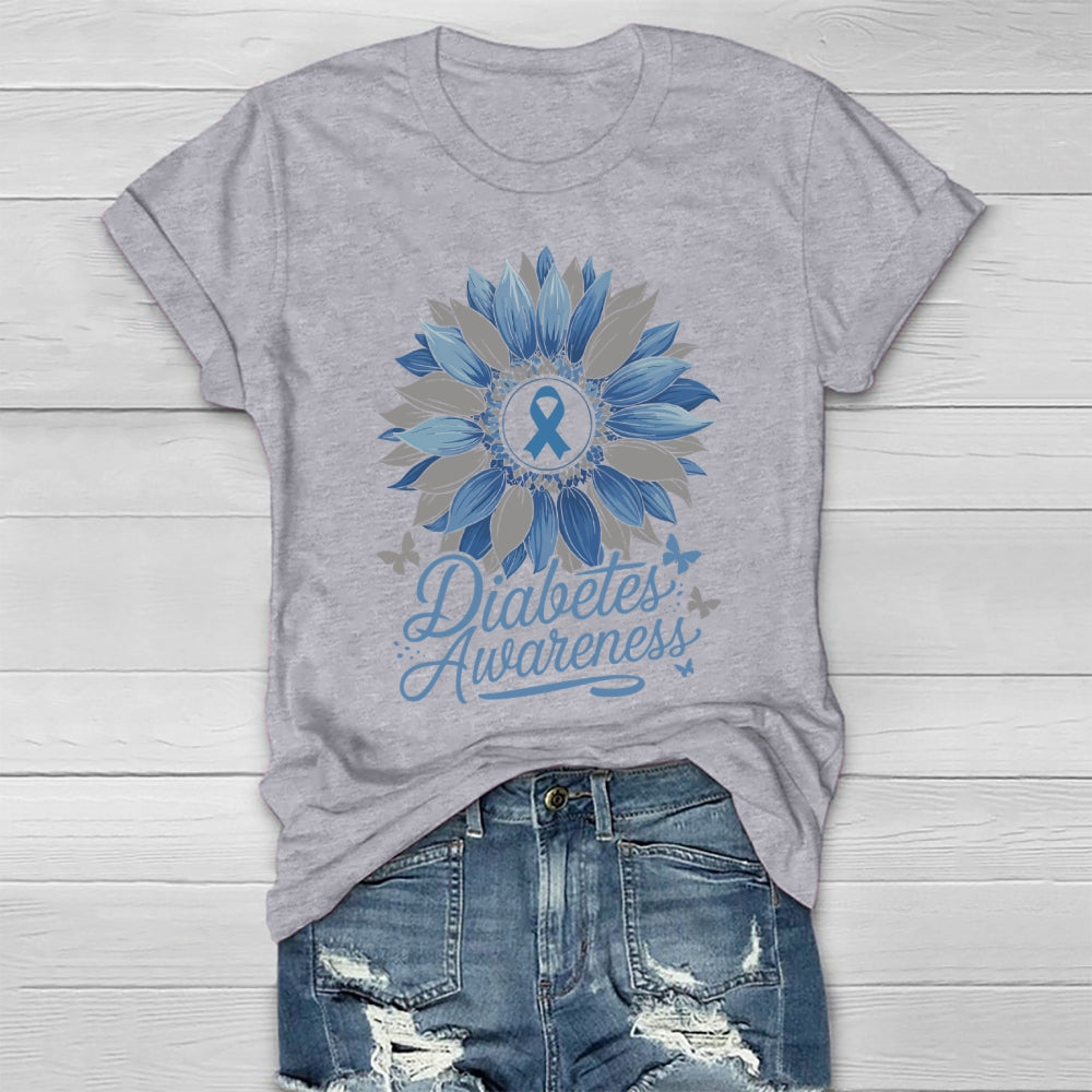 Diabetes Awareness Sunflower Healthwear T-shirt