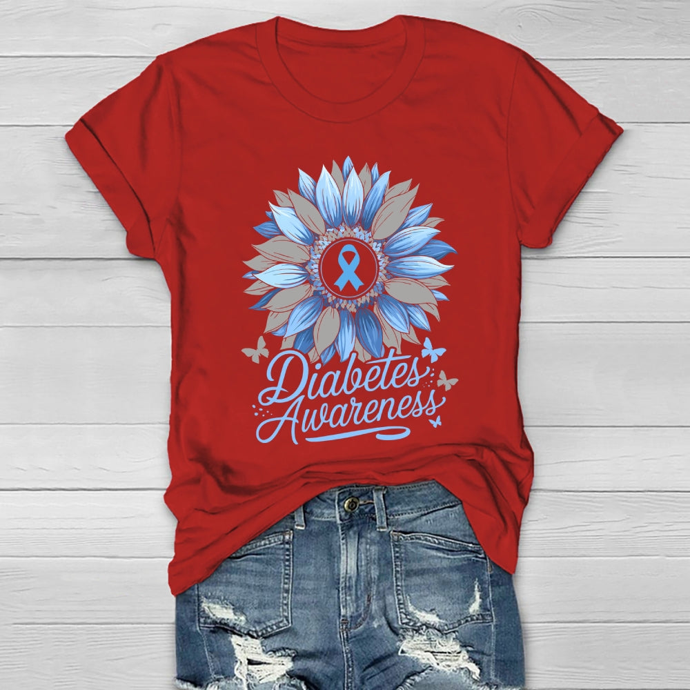 Diabetes Awareness Sunflower Healthwear T-shirt