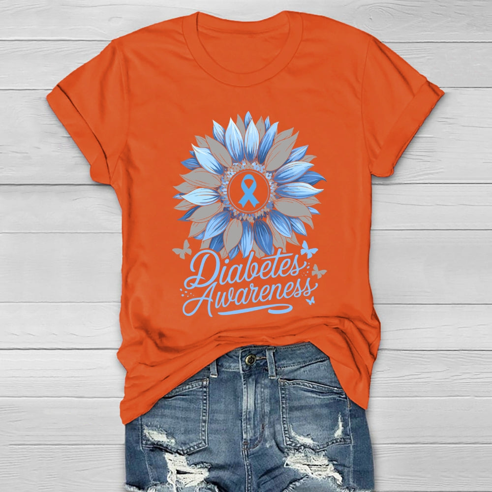 Diabetes Awareness Sunflower Healthwear T-shirt
