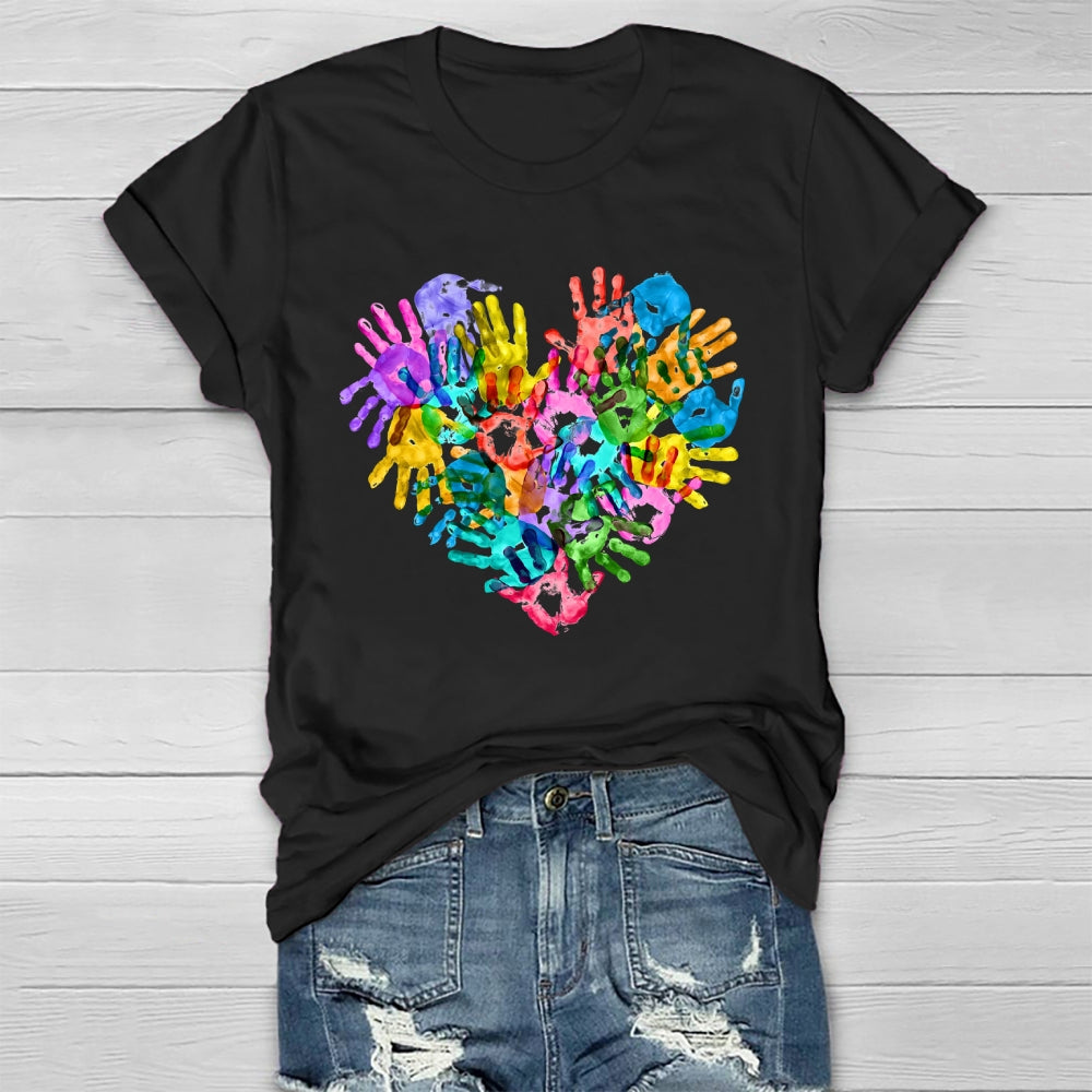 Colorful Handprints Autism Healthwear T-shirt