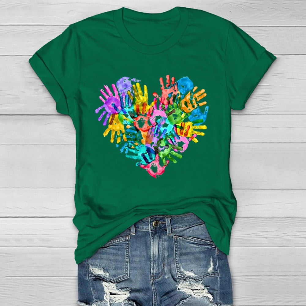 Colorful Handprints Autism Healthwear T-shirt