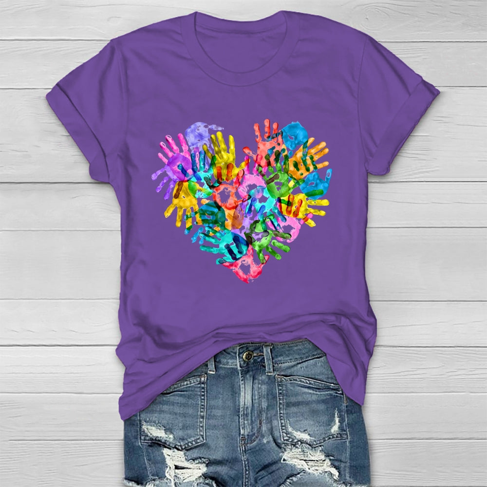 Colorful Handprints Autism Healthwear T-shirt
