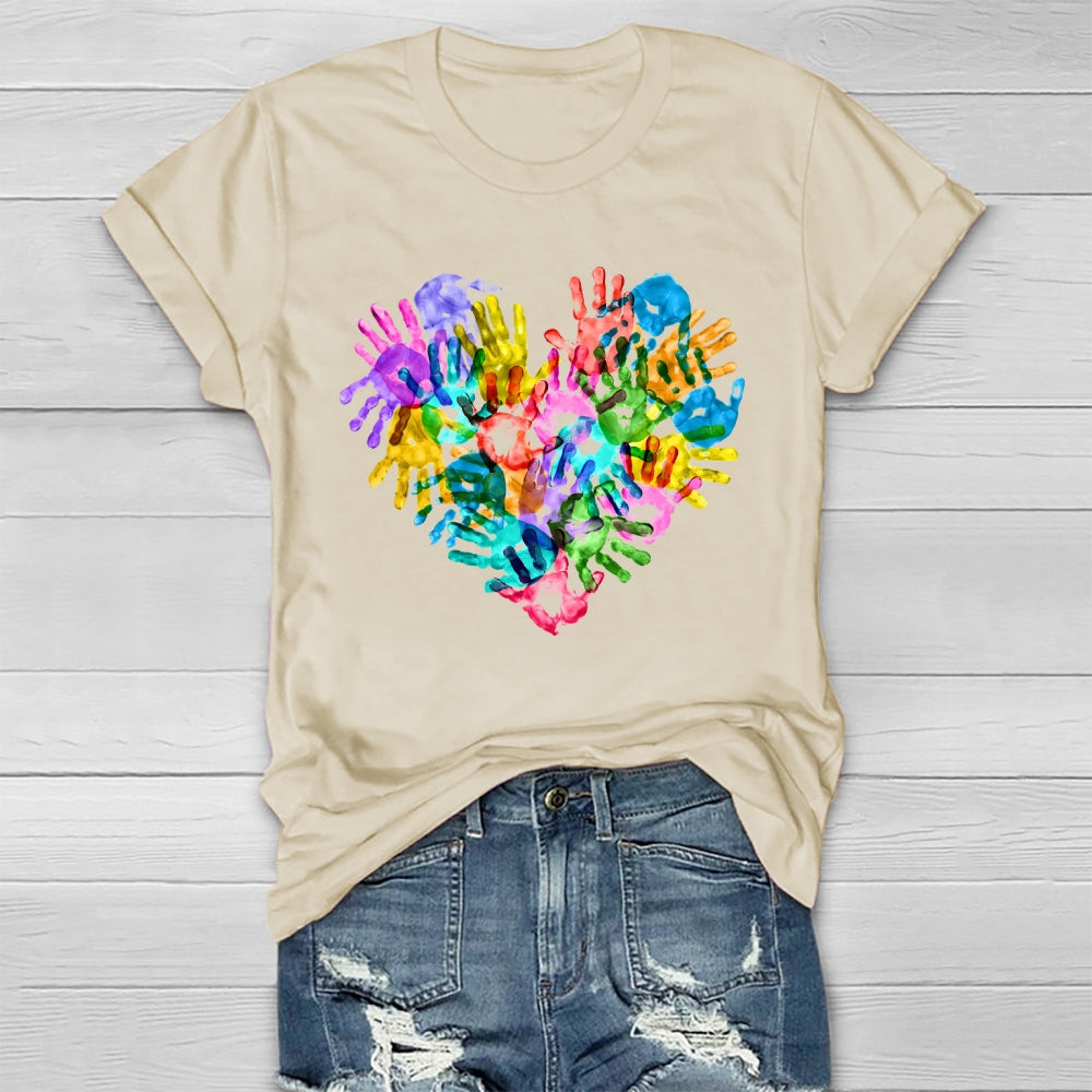 Colorful Handprints Autism Healthwear T-shirt