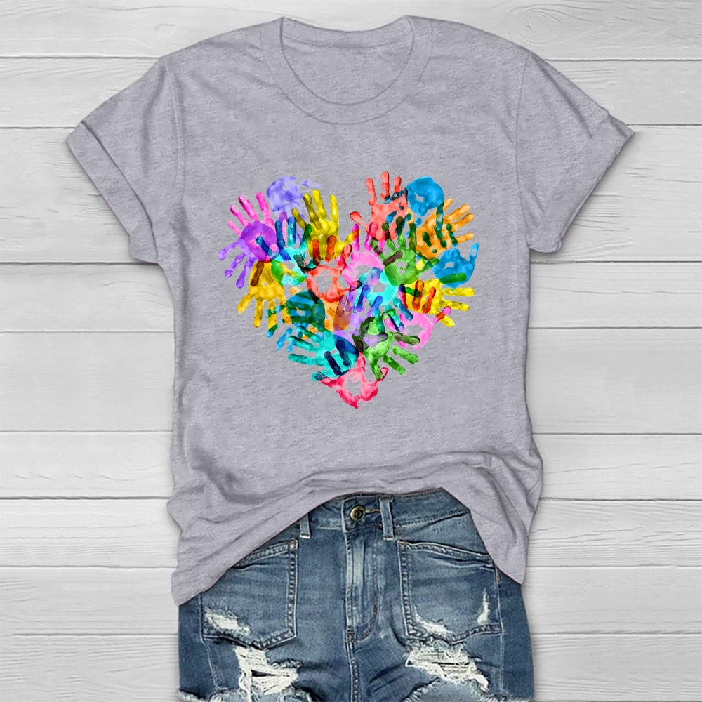 Colorful Handprints Autism Healthwear T-shirt