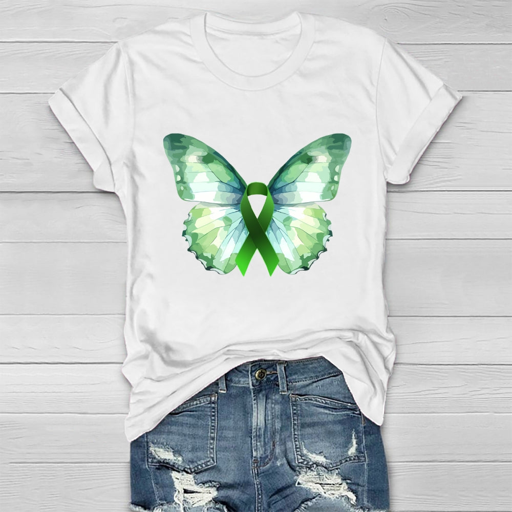 Green Butterfly Ribbon Healthwear T-shirt